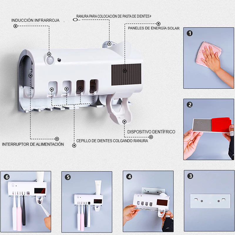 🦷 Esterilizador y Dispensador Crema Dental UV Inteligente